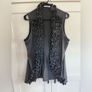 Grey Ruffled Vest